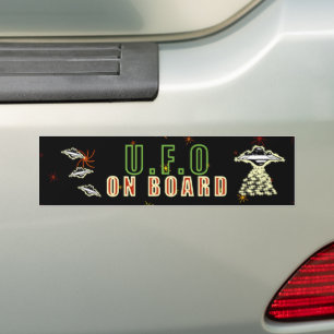 U.F.O. Aan Boord Groen Bumpersticker