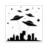 U.F.O. aanval Rubberstempel (Afrduk)