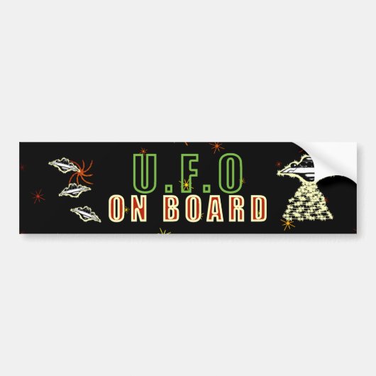 U.F.O On Board Green Bumpersticker (Voorkant)
