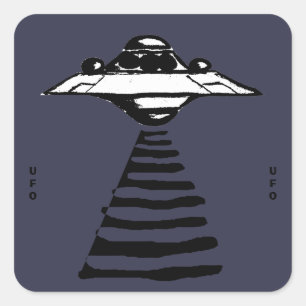 U.F.O. - Zwart-wit op Paars Vierkante Sticker