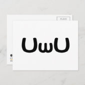 U Happy Anime Face Emoticon Briefkaart (Voorkant / Achterkant)