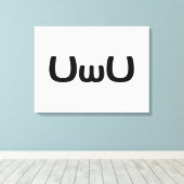 U Happy Anime Face Emoticon Canvas Afdruk (Insitu (Houten vloer))