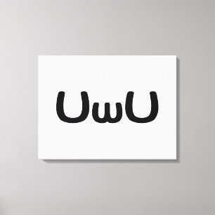 U Happy Anime Face Emoticon Canvas Afdruk