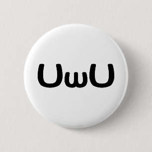 U Happy Anime Face Emoticon Ronde Button 5,7 Cm