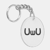 U Happy Anime Face Emoticon Sleutelhanger (Voorkant Links)