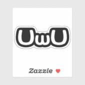 U Happy Anime Face Emoticon Sticker (Vel)