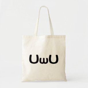 U Happy Anime Face Emoticon Tote Bag