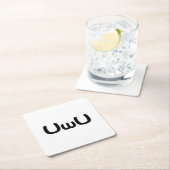 U Happy Anime Face Emoticon Vierkante Kartonnen Onderzetter (Insitu)