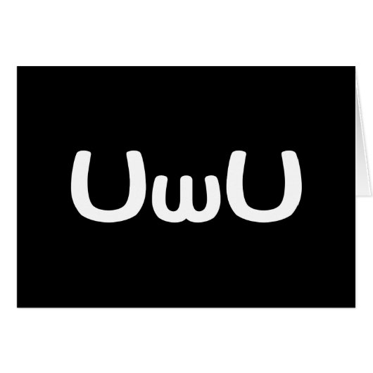 U Happy Anime Face Emoticon Wenskaart (Voorkant Horizontaal)