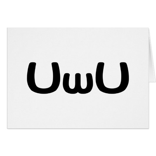 U Happy Anime Face Emoticon Wenskaart (Voorkant Horizontaal)