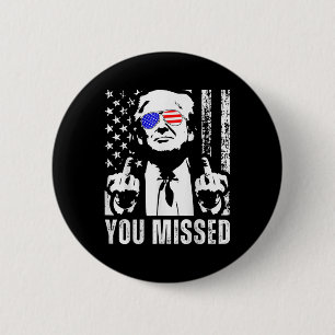 U hebt de Amerikaanse vlag van Trump 2025 gemist Ronde Button 5,7 Cm