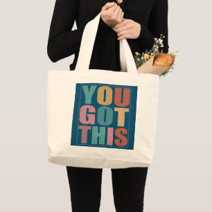 U hebt dit Motivatie testdagontwerp voor Grote Tote Bag
