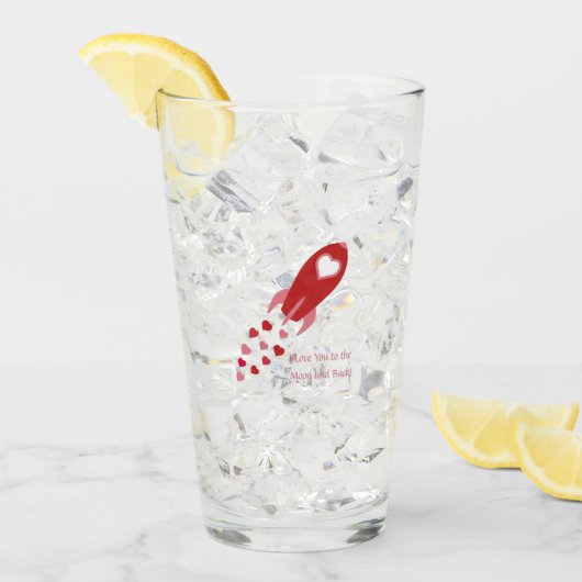 U houdt van de maan en de achterste Rocket Ship Glas (Voorkant ijs)