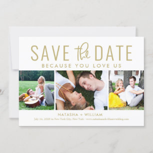 U houdt van ons EDITABLE KLEUR sparen de Datum Kaa Feestdagenkaart