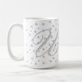U Initiaal Monogram White Diamonds Print Koffiemok (Links)