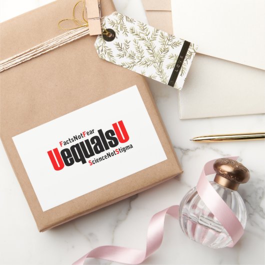 U is gelijk aan U - HIV Niet detecteerbaar - Weten Rechthoekige Sticker (Geschenken)