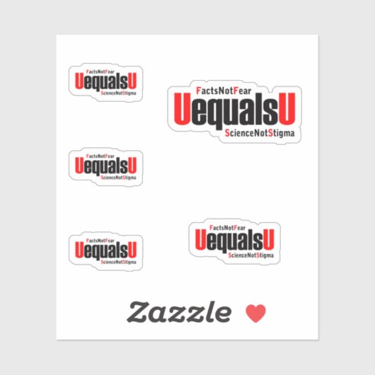 U is gelijk aan U - HIV Niet detecteerbaar - Weten Sticker (Vel)