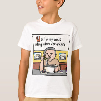U is voor Udon, Ube en Uni Kinder T-shirt