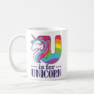 U is voor Unicorn Alphabet Koffiemok