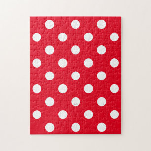 U kiest Achtergrond Kleur Polka Dots Wit Legpuzzel
