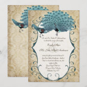 U kiest Achtergrondkleur - Damask Peacock Kaart (Voorkant / Achterkant)