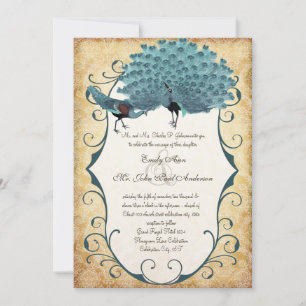 U kiest Achtergrondkleur - Damask Peacock Kaart