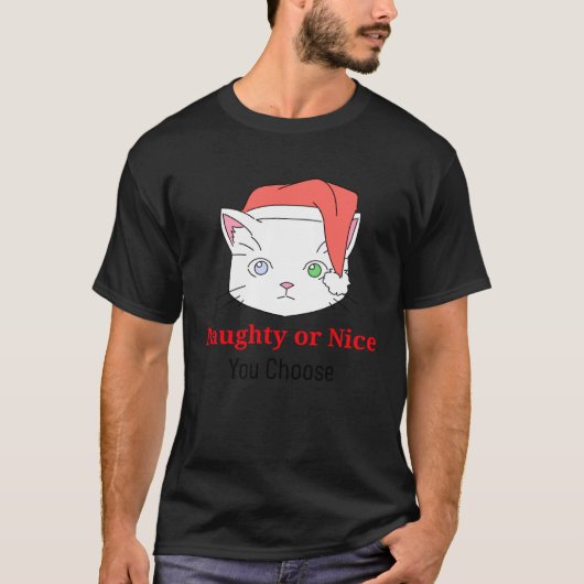 U kiest Kitty Cat Naughty of Nice T-shirt (Voorkant)