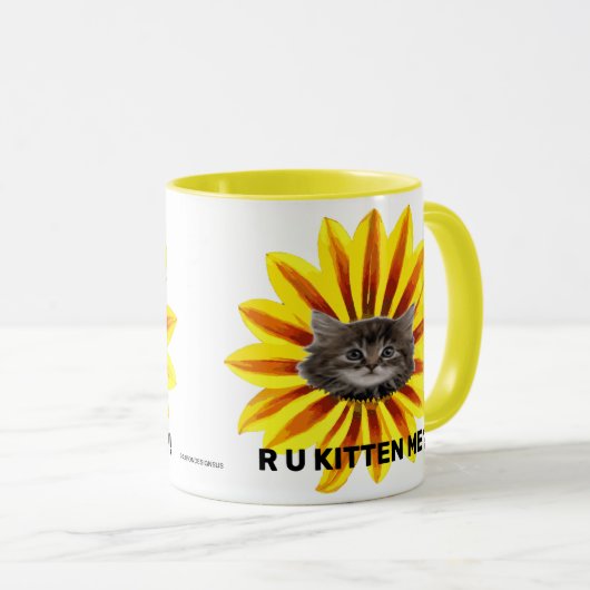 U KITTEN ME? Sunflower Kitten Face Humoureus Mok (Voorkant rechts)