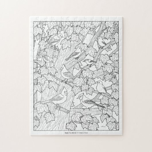 U-kleur van vogels en mazelen legpuzzel (Verticaal)