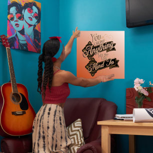 U kunt alles doen citaat terracotta roze perfect poster