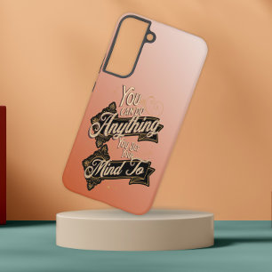 U kunt alles doen citaat terracotta roze samsung galaxy hoesje