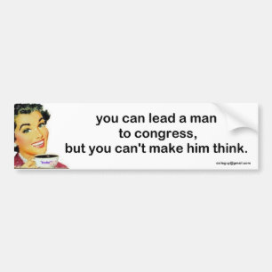 u kunt een man naar het congres leiden, bumpersticker