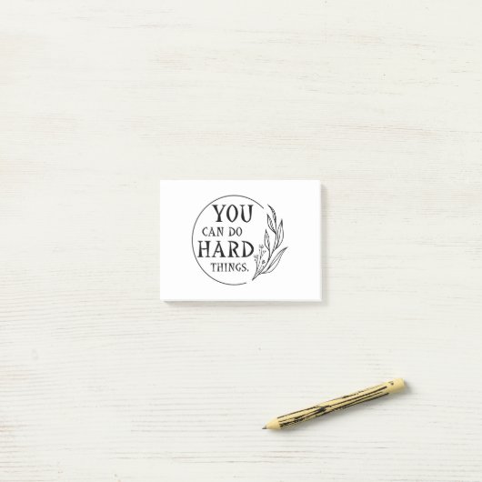 U kunt harde dingen doen, ontwerp 4 post-it® notes (Op bureau)