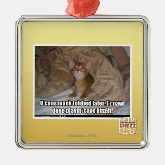 U kunt later het bed maken. metalen ornament (Voorkant)