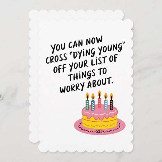 U kunt nu oversteken sterven jonge grappige oude l feestdagenkaart (Voorkant / Achterkant)