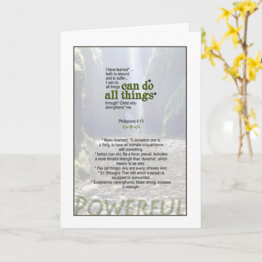 U kunt werkelijk alles doen – Filippenzen 4:13 Kaart (Gele Bloem)