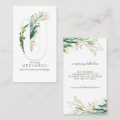 U Letter Monogram Gold Greenery Leaves Elegant Visitekaartje (Voorkant / Achterkant)