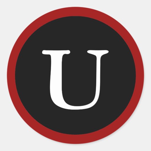 U : Lettre U initiale Autocollants rouges, blancs  (Devant)