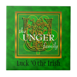 U "Luck of the Irish" Family Custom Monogram Tegel Tegeltje