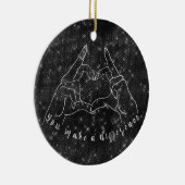 U maakt een Citaat van het Verschil Keramisch Ornament (Rechts)