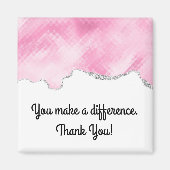 U maakt een verschil tussen roze en zilveren faux  magneet (Voorkant)