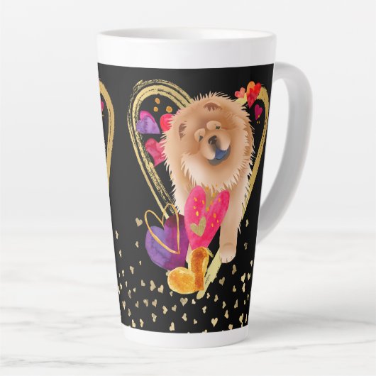 U MAAKT MIJN HARTEPLOSSING ZWART - RedChow latte m Latte Mok (Rechterhoek)