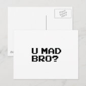 U MAD BRO? meme/chat/irc/4chan/troll/trolling Briefkaart (Voorkant / Achterkant)