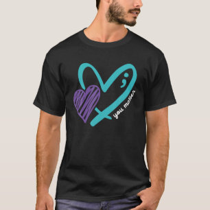 U Matter Heart Semicolon 988 Zelfmoordpreventie T-shirt