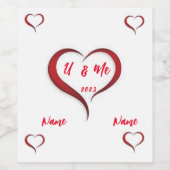 U & Me 2023 Wine Bottle Étiquette (Étiquettes simples)