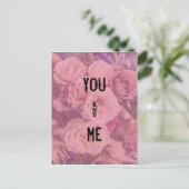 "U & me" Romantische Rozen Briefkaart (Staand voorkant)