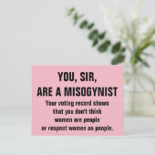 U, meneer, bent een vrouwenhater briefkaart (Staand voorkant)