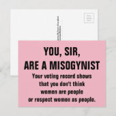 U, meneer, bent een vrouwenhater briefkaart (Voorkant / Achterkant)