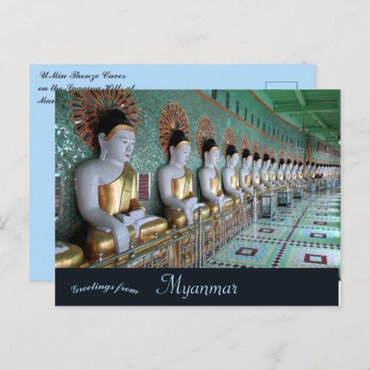 U Min Thonze Caves Sagaing Hills Mandalay Myanmar Briefkaart (Voorkant / Achterkant)