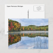U P. Michigan Herfst Reflections Briefkaart (Voorkant / Achterkant)